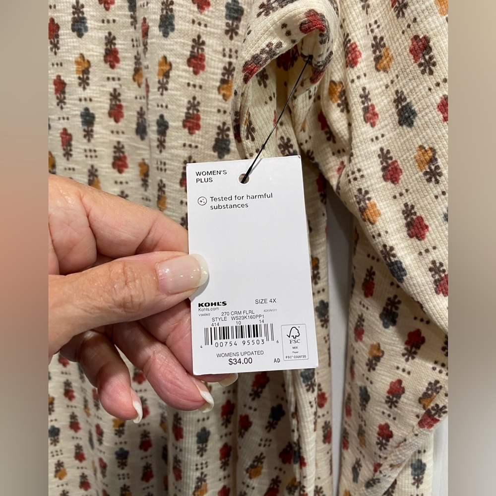 SONOMA PLUS 4X CREAM/FLOWER KNIT (D) - Picture 4 of 4